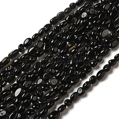 Hebras de cuentas de pepitas de obsidiana natural teñidas&nbsp;LS-G-J335-04