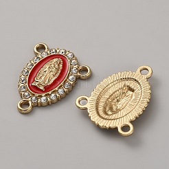 Ovales Religionsmotiv aus Zinklegierung und Emaille mit Jungfrau Maria&nbsp;FIND-WH0366-384G-03