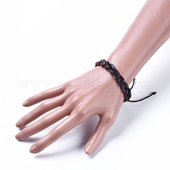 Verstellbare geflochtene Armbänder aus Rindsleder&nbsp;BJEW-JB04437-01