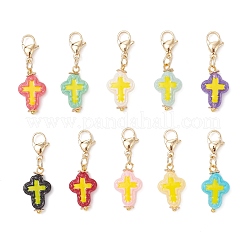 10 pendentif décoratif en émail fait à la main&nbsp;HJEW-JM03931