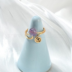 Offene Manschettenringe aus natürlichem Amethyst&nbsp;RJEW-JR01071-02
