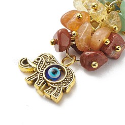 Chakra natürlicher Edelstein-Chip-Perlen-Schlüsselanhänger&nbsp;KEYC-JKC00415-01