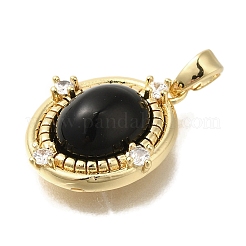 Pendentifs avec zircon cubiques à micro-pavés en laiton&nbsp;KK-K388-24G