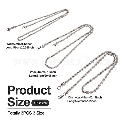 Ensemble de colliers et chaînes torsadées en acier inoxydable 304&nbsp;STAS-TA0004-82
