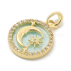 Acumular colgantes de rhinestone de bronce chapado&nbsp;KK-S407-05G-B
