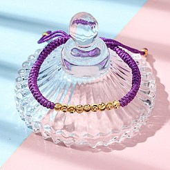 Bracelets en perles tressées en cordon polyester pour femmes&nbsp;BJEW-L698-01G-11