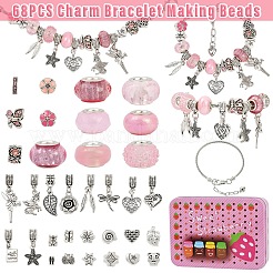 Kits de bracelets de style européen à faire soi-même. comprenant des perles européennes en alliage et en résine&nbsp;DIY-YW0012-11B