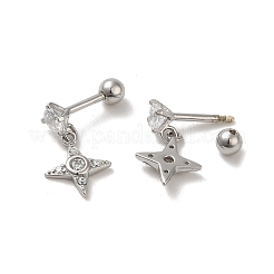 925 orecchini da donna in argento sterling con micro pavè di zirconi cubici&nbsp;EJEW-E307-07P