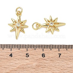 Messing micro pave klare zirkonia anhänger&nbsp;KK-T085-06G