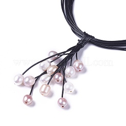 Gewachste Schnur Lariat Halsketten&nbsp;NJEW-L169-01B