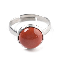 Anelli per dita in diaspro rosso naturale semicircolari&nbsp;RJEW-M062-01P-41