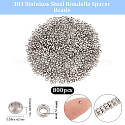 800 pièce de perles d'espacement en acier inoxydable 304&nbsp;STAS-BBC0009-76C