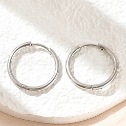 Pendientes de aro huggie de acero inoxidable 202 resistentes al deslustre&nbsp;EJEW-F111A-20mm-P