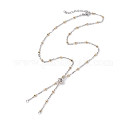 2 pièce de fabrication de collier coulissant en acier inoxydable 304 avec placage ionique (IP) 2 couleurs&nbsp;AJEW-JB01288