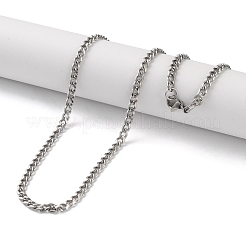 304 Edelstahl Cuban Link Kettenhalsketten für Männer&nbsp;NJEW-B117-01C-P