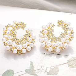 Pendientes de aleación de rhinestone para mujer&nbsp;WG35FA4-01