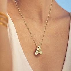 1 chaîne en laiton avec pendentifs en alliage de lettres&nbsp;NJEW-LP0001-41A-G