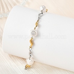 Bracelets à maillons ondulés en acier inoxydable 304 pour femmes&nbsp;BJEW-JB14170