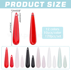Colgantes de resina transparente 120pcs 12 colores&nbsp;RESI-ME0001-44