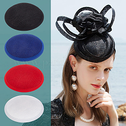 4 base per cappello fascinator rotondo in canapa imitazione 4 colori per modisteria&nbsp;AJEW-BC0007-36