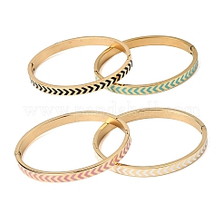 Brazaletes con bisagras de acero inoxidable 304 esmaltados&nbsp;BJEW-D408-35G