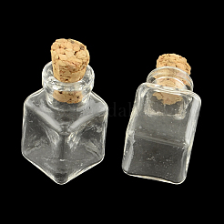 Bouteille en verre parallélépipède pour les conteneurs de perles&nbsp;LS-X1-AJEW-R045-05