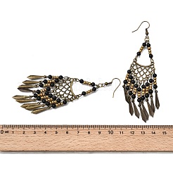 Orecchini a lampadario vintage bohémien con nappe&nbsp;LS-EJEW-G466-03AB
