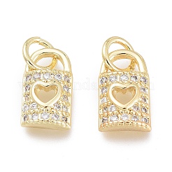 Breloques en laiton zircon cubique transparent&nbsp;X-ZIRC-Q024-01G