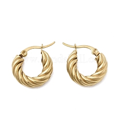 Creolen mit Twist-Ring aus Edelstahl 304&nbsp;EJEW-Z146-01G-01