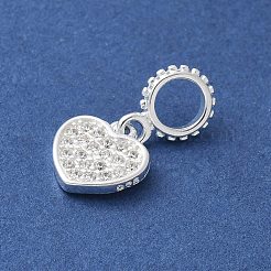 925 Sterling Silber klare Zirkonia Herz europäischen Anhänger&nbsp;STER-H115-07S