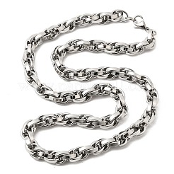 Collares de cadena de cuerda de acero inoxidable 304 unisex&nbsp;NJEW-K305-10P
