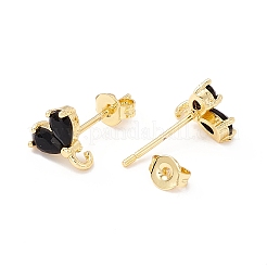 Ohrstecker mit Gestell aus Messing mit Kubisch Zirkonia-Überzug&nbsp;LS-MAK-I684-10G-02-RS