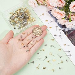 100 Stück 2 Farben 304 Edelstahl Kugel Ohrstecker Zubehörse&nbsp;STAS-SP0001-56