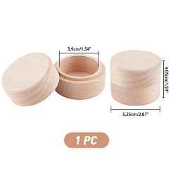 Scatola ad anello di scatole di legno rotonde&nbsp;CON-WH0079-88