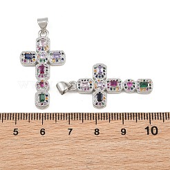 Pendentifs avec zircon cubiques à micro-pavés en laiton&nbsp;CU-CBADC6C-12P-03