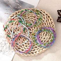20 Stück Stretch-Armband-Set aus Glasperlen in 20 Farben&nbsp;BJEW-SW001593