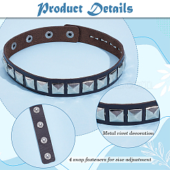 2 bracelet de bras en alliage et cuir PU&nbsp;AJEW-CY0002-15B
