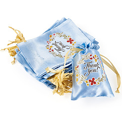 Blumen-Dankeschön-Aufbewahrungsbeutel aus Polyester-Satin mit Kordelzug&nbsp;ABAG-TAC0005-09C