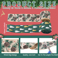 10 Yards 2 Farben Weihnachtsthema Juteschnur&nbsp;OCOR-TA0002-09A
