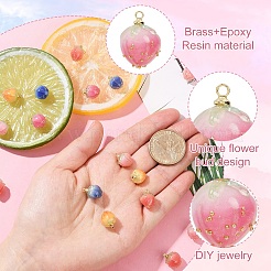 10 Stück handgefertigte Blumenanhänger aus Epoxidharz in 5 Farben.&nbsp;KY-YW0002-04