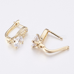 Risultati dell'orecchino a cerchio in ottone con micro pavé di zirconi cubici con chiusura a scatto&nbsp;ZIRC-K075-36G