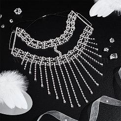 Maschera per gli occhi per il viso con nappa a catena di strass in lega per le donne&nbsp;AJEW-WH0258-810S