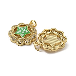 Pendentifs avec zircon cubiques à micro-pavés en laiton&nbsp;KK-H457-02G-02