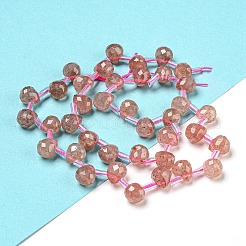 Fili di perle sintetiche di quarzo fragola&nbsp;G-H297-B16-02