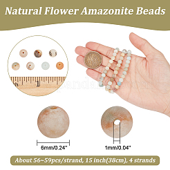 4 Strang natürliche Amazonit-Blumenperlen&nbsp;G-NB0005-09A