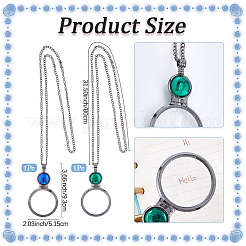 2 collier pendentif loupe 2 couleurs&nbsp;NJEW-SP0001-05