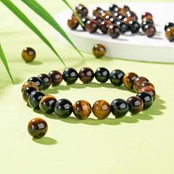 100pcs 8mm natürliche Tigerauge runde Perlen&nbsp;DIY-LS0002-38