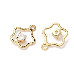 Micro latón allanan zirconia cúbico charms de flores&nbsp;KK-Z136-03G