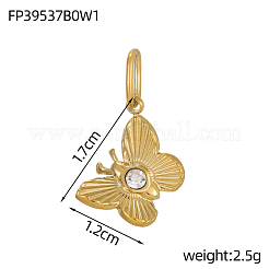 Anhänger aus 304 Edelstahl mit Pavé-Fassung und Zirkonia&nbsp;CU-OY001-26G
