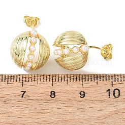 Boucles d'oreilles à tige rondes en laiton&nbsp;EJEW-D351-01G